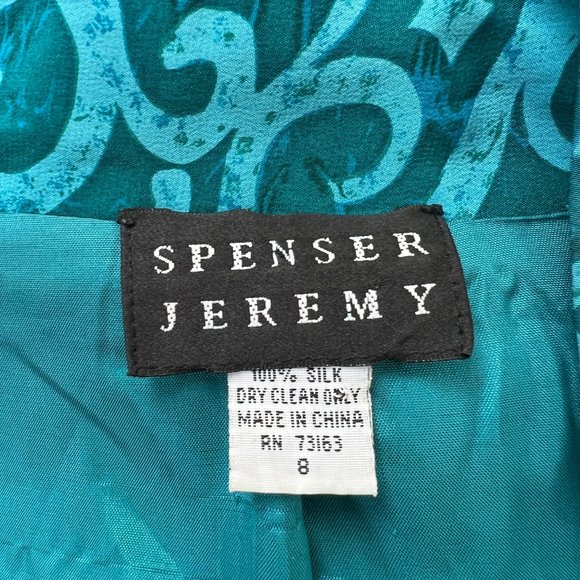 Vintage 100% Silk Button Down Midi Maxi Dress Coastal Casual Tropical Slit Print - Picture 4 of 6